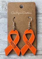 HOPE Dangle Earrings-CA Awareness Ribbons