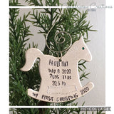 Rocking Christmas Ornament. Rocking Horse birth stats- My first Christmas