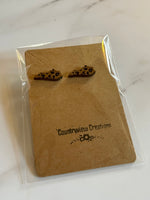 Kentucky Cheetah/leopard Earrings, wooden stud earrings