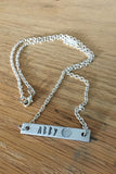 Handstamped Volleyball Necklace.